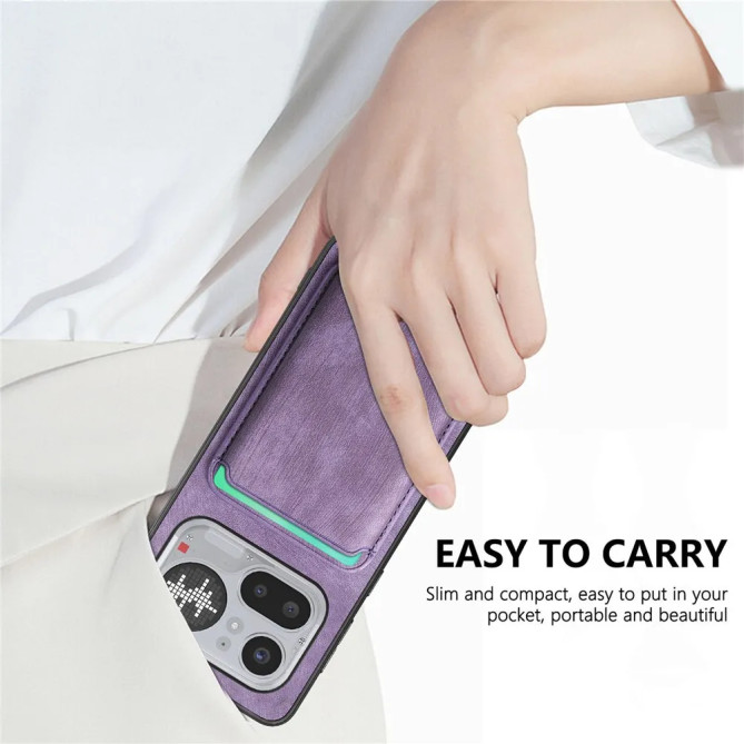 Coque Simili Cuir Rétro Porte-Cartes Nothing 4a Pro