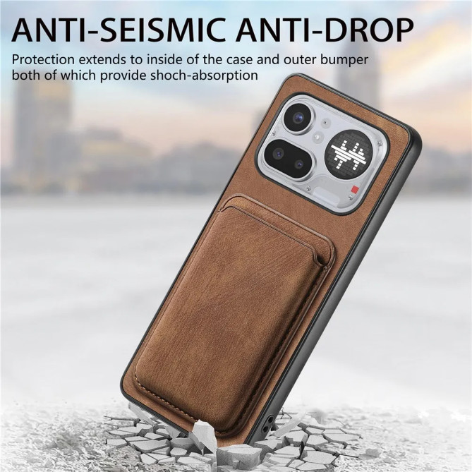Coque Simili Cuir Rétro Porte-Cartes Nothing 4a Pro