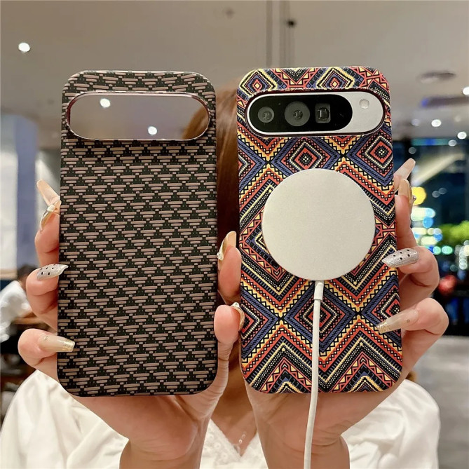 Coque Google Pixel 11 Pro XL effet fibre aramide magnétique