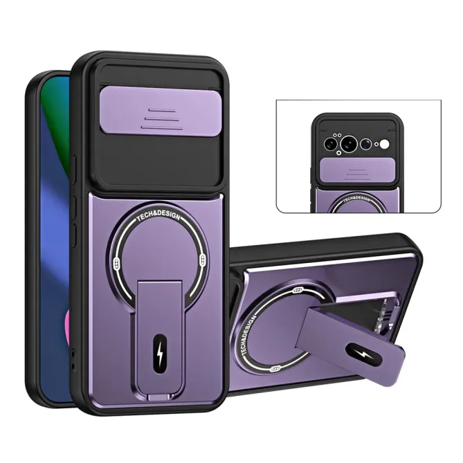 Coque Google Pixel 11 Pro XL Cache-Objectif Coulissant avec Support