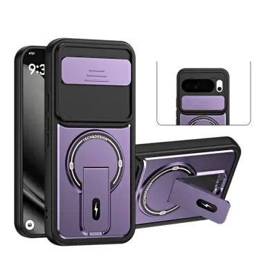 Coque Google Pixel 10 Pro XL Cache-Objectif Coulissant avec Support