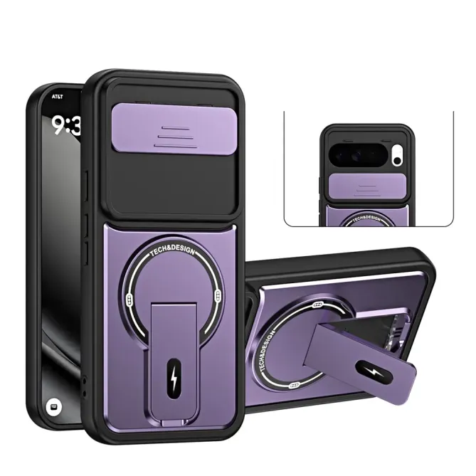 Coque Google Pixel 10 Pro XL Cache-Objectif Coulissant avec Support