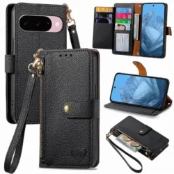 Housse portefeuille à zip RFID pour Google Pixel 11 Pro et 11