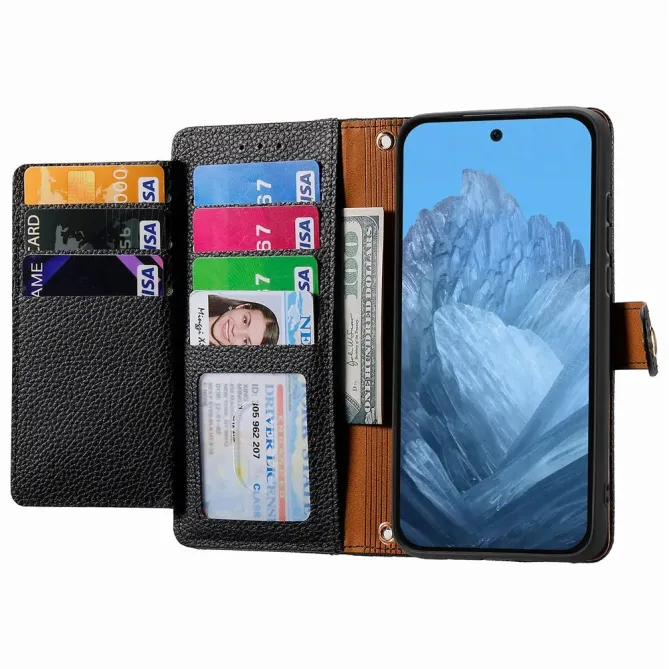 Housse portefeuille à zip RFID pour Google Pixel 11 Pro et 11