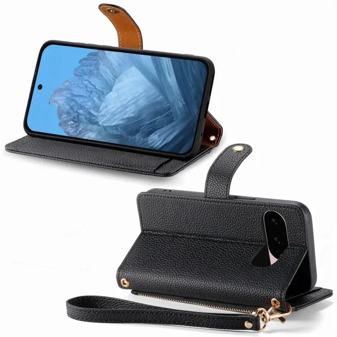 Housse portefeuille à zip RFID pour Google Pixel 11 Pro et 11