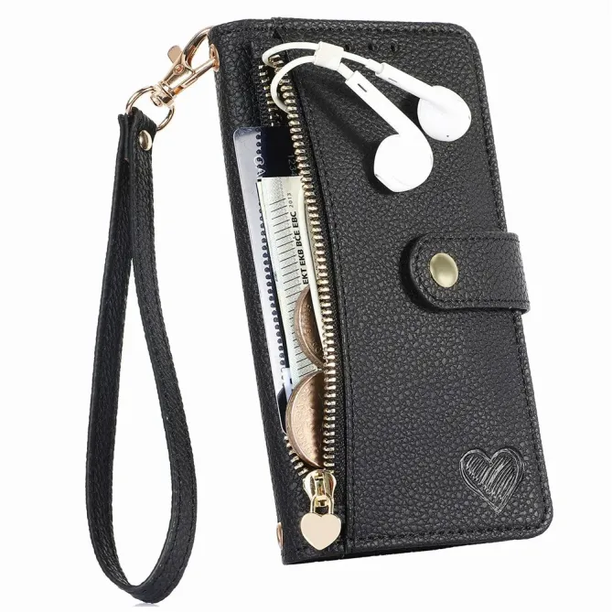 Housse portefeuille à zip RFID pour Google Pixel 11 Pro et 11