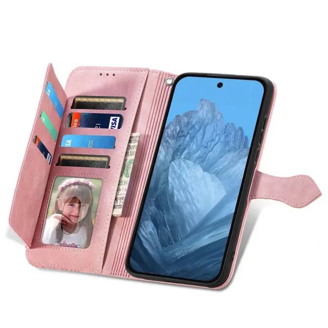 Housse portefeuille à zip motif fleuri pour Google Pixel 11 Pro et 11