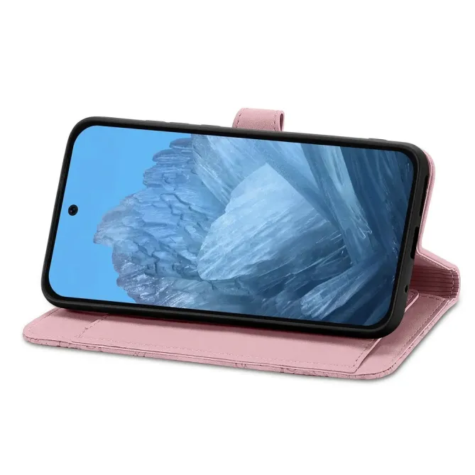 Housse portefeuille à zip motif fleuri pour Google Pixel 11 Pro et 11