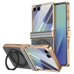 Coque Samsung Galaxy Z Flip 8 Texture Aramide avec Support 360 degrés