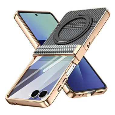 Coque Samsung Galaxy Z Flip 8 Texture Aramide avec Support 360 degrés
