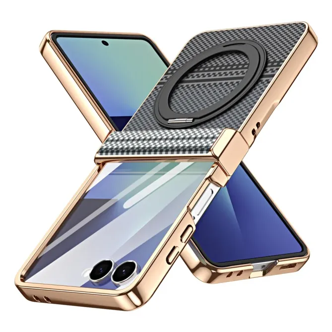 Coque Samsung Galaxy Z Flip 8 Texture Aramide avec Support 360 degrés