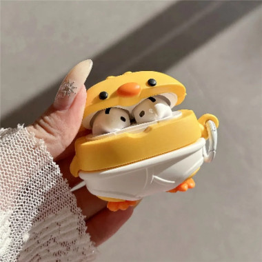 Étui AirPods Pro / Pro 2 poussin en silicone avec mousqueton