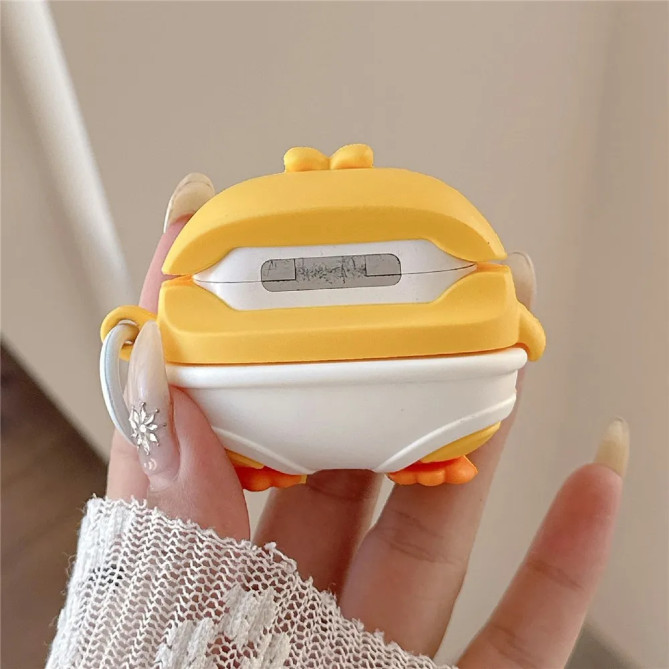Étui AirPods Pro / Pro 2 poussin en silicone avec mousqueton