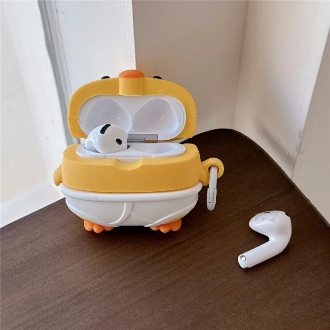 Étui AirPods Pro / Pro 2 poussin en silicone avec mousqueton