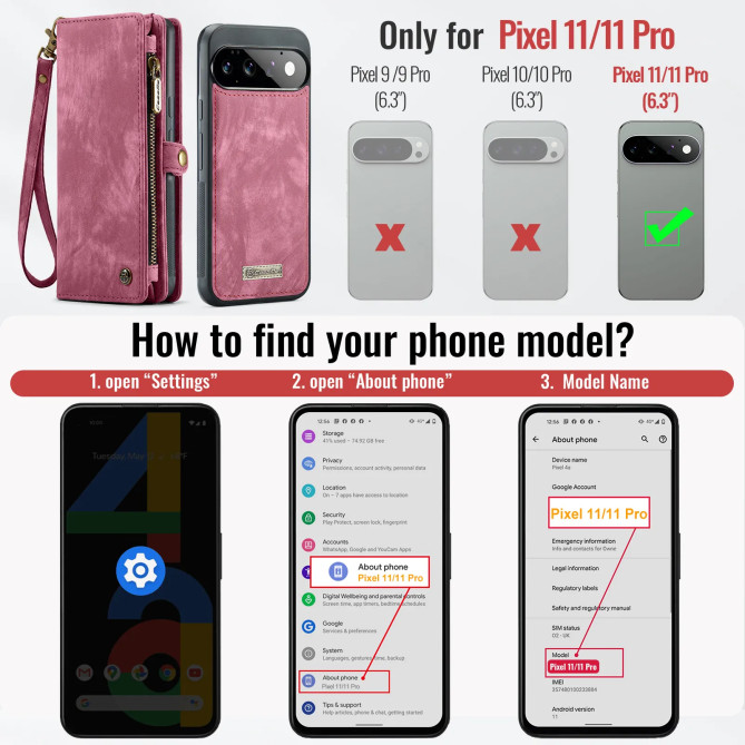 Housse et Coque magnétique 2 en 1 pour Google Pixel 11 / 11 Pro
