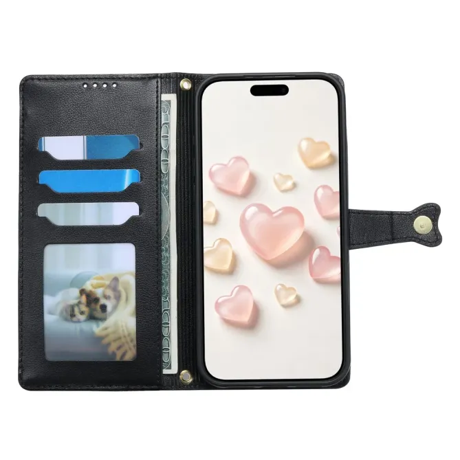 Housse Portefeuille Google Pixel 11 et 11 Pro Zippée Motif Cœur