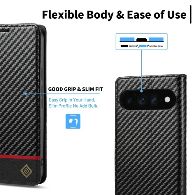 Flip cover Google Pixel 11 Pro XL fibre de carbone Horizontal Stripe