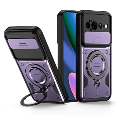 Coque Google Pixel 11 Pro XL Anneau Rotatif 360° et Cache-Objectif