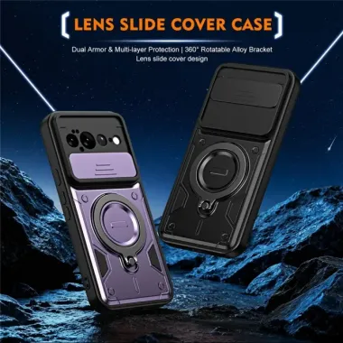 Coque Google Pixel 11 Pro XL Anneau Rotatif 360° et Cache-Objectif