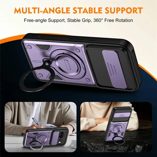Coque Google Pixel 11 Pro XL Anneau Rotatif 360° et Cache-Objectif