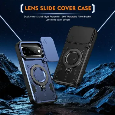 Coque Google Pixel 11 et 11 Pro Anneau Rotatif 360° et Cache-Objectif