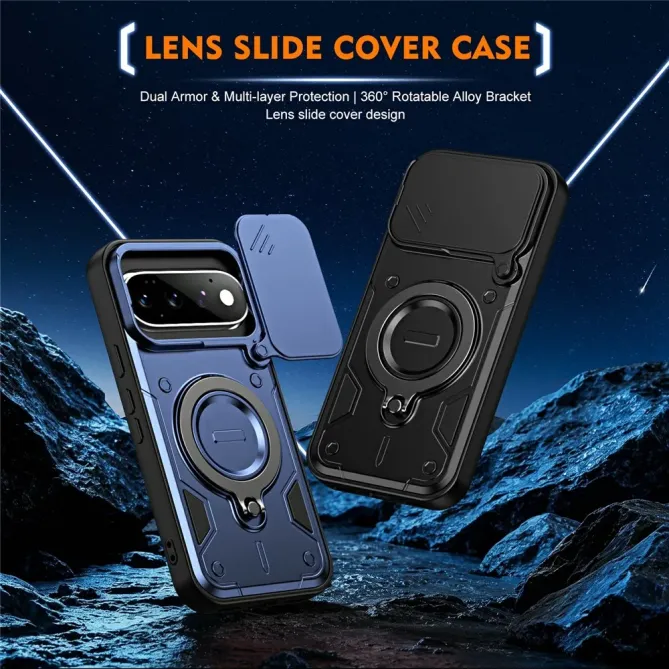 Coque Google Pixel 11 et 11 Pro Anneau Rotatif 360° et Cache-Objectif