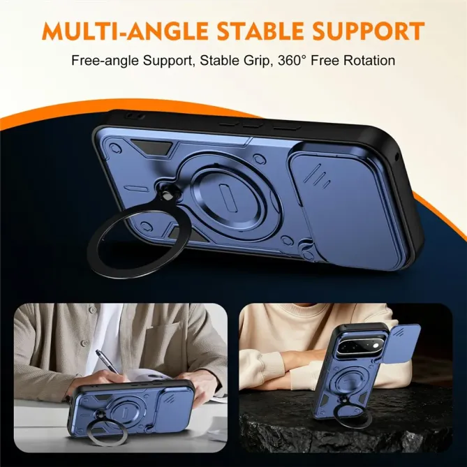 Coque Google Pixel 11 et 11 Pro Anneau Rotatif 360° et Cache-Objectif