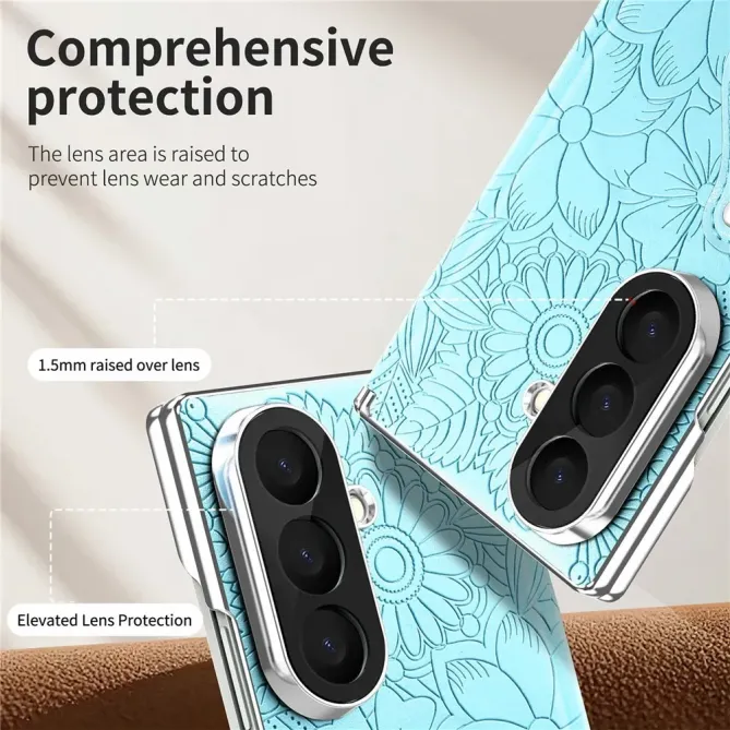 Coque Samsung Galaxy Z Fold 8 Ultra Floral Gaufré Protège-Charnière