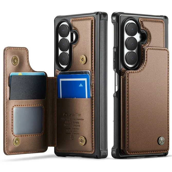 Coque Samsung Galaxy Z Fold 8 Ultra Porte-Cartes RFID Grain Litchi 5 Emplacements