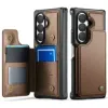 Coque Samsung Galaxy Z Fold 8 Ultra Porte-Cartes RFID Grain Litchi 5 Emplacements