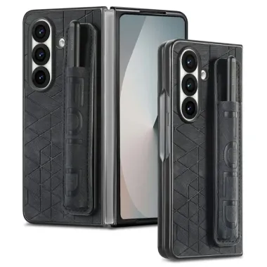 Coque Samsung Galaxy Z Fold 8 Ultra Motif Géométrique Porte-Stylet Dragonne