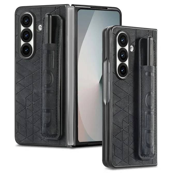 Coque Samsung Galaxy Z Fold 8 Ultra Motif Géométrique Porte-Stylet Dragonne