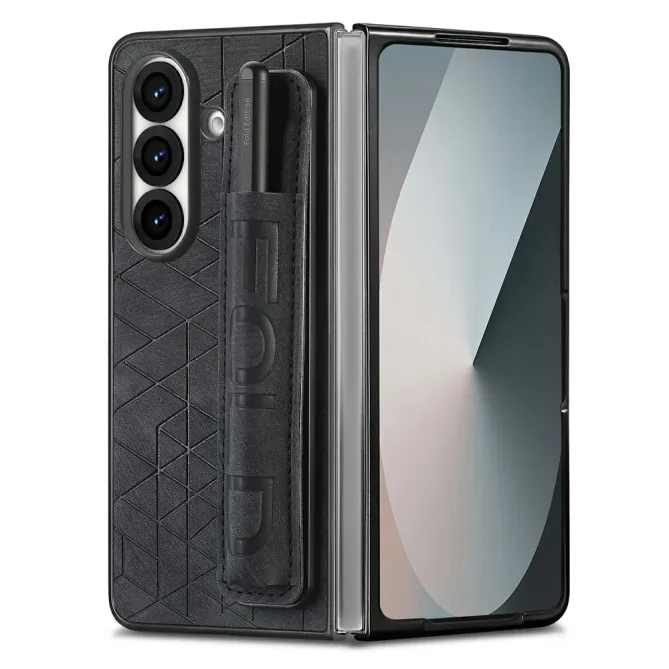 Coque Samsung Galaxy Z Fold 8 Ultra Motif Géométrique Porte-Stylet Dragonne