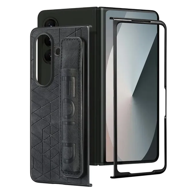 Coque Samsung Galaxy Z Fold 8 Ultra Motif Géométrique Porte-Stylet Dragonne