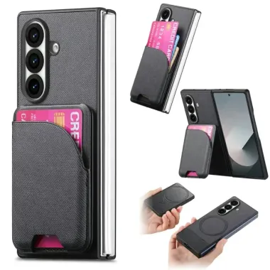 Coque Samsung Galaxy Z Fold 8 Ultra Denim Texturé Porte-Cartes Magnétique Détachable