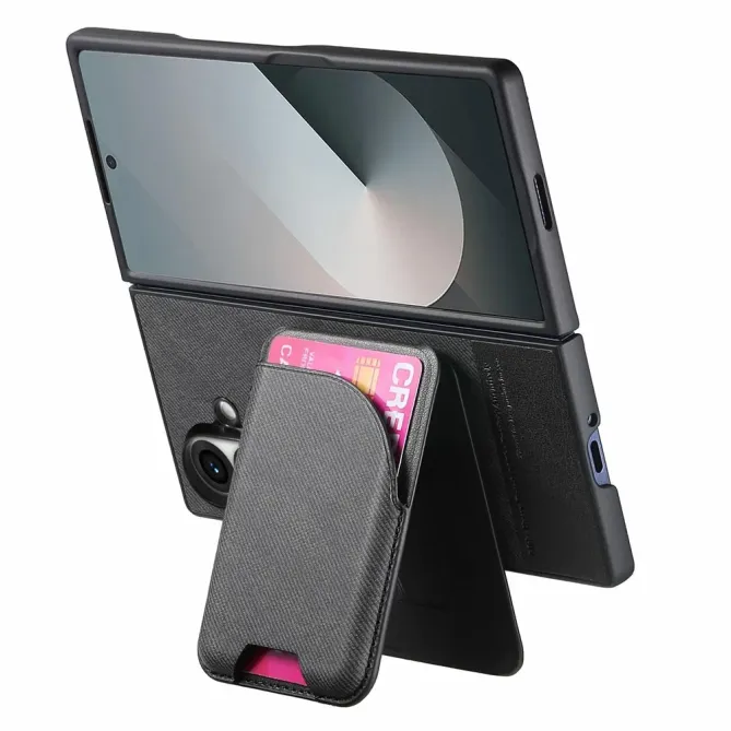 Coque Samsung Galaxy Z Fold 8 Ultra Denim Texturé Porte-Cartes Magnétique Détachable