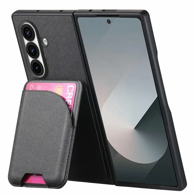 Coque Samsung Galaxy Z Fold 8 Ultra Denim Texturé Porte-Cartes Magnétique Détachable