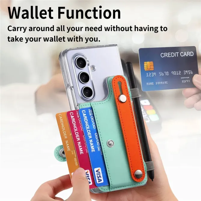 Coque Samsung Galaxy Z Fold 8 Ultra Transparente Porte-Cartes Dragonne Béquille