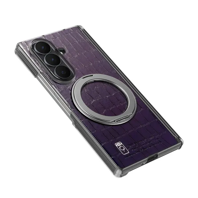 Coque Samsung Galaxy Z Fold 8 Ultra Crocodile Anneau Rotatif Axe Central Magnétique