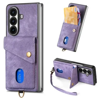 Coque Samsung Galaxy Z Fold 8 Ultra Porte-Cartes Rabat Béquille Dragonne Amovible