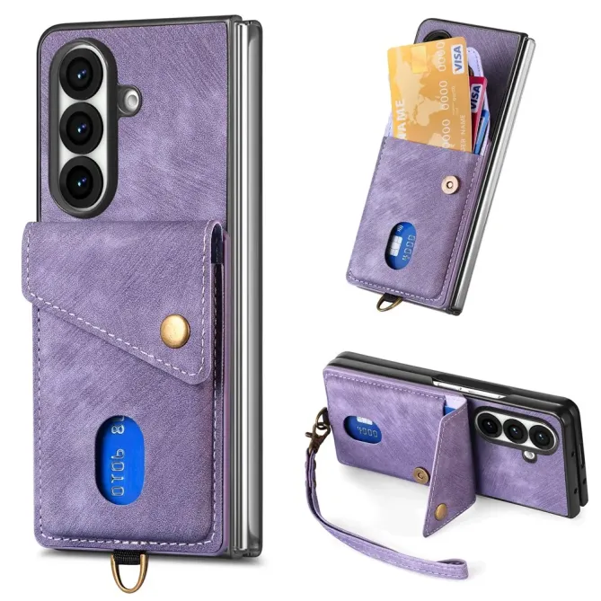 Coque Samsung Galaxy Z Fold 8 Ultra Porte-Cartes Rabat Béquille Dragonne Amovible