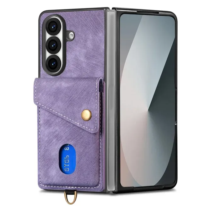 Coque Samsung Galaxy Z Fold 8 Ultra Porte-Cartes Rabat Béquille Dragonne Amovible