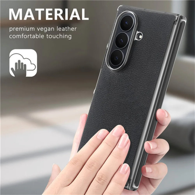 Coque Z Fold8 Ultra Pivot Magnétique Effet Cuir Litchi