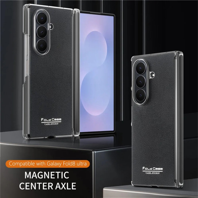 Coque Z Fold8 Ultra Pivot Magnétique Effet Cuir Litchi