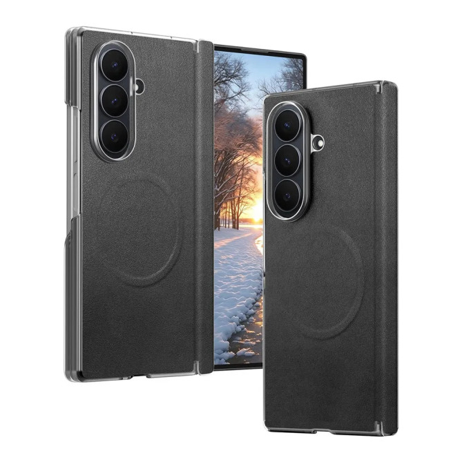 Coque Samsung Z Fold8 Ultra Fermeture Aimantée Effet Cuir Mat