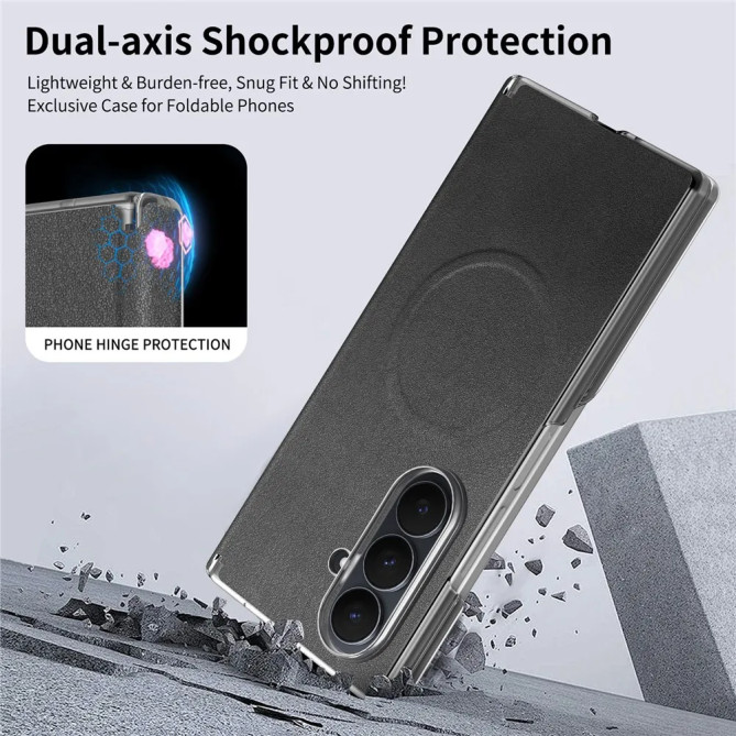 Coque Samsung Z Fold8 Ultra Fermeture Aimantée Effet Cuir Mat