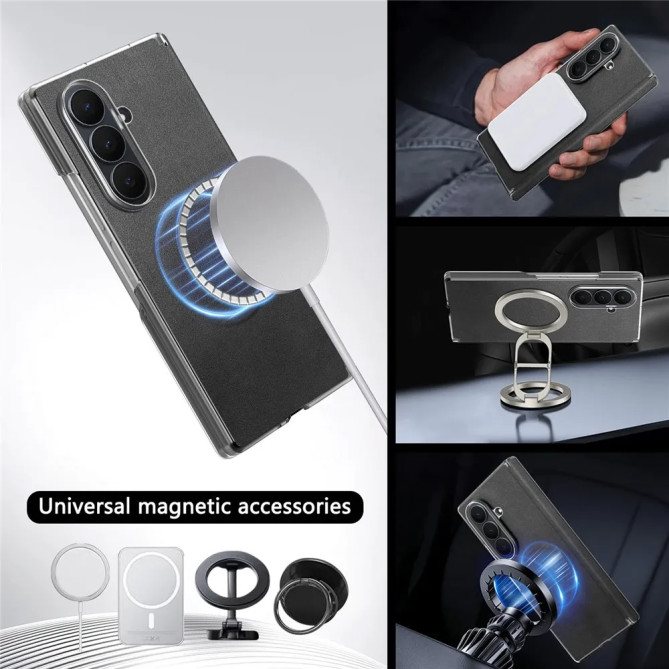 Coque Samsung Z Fold8 Ultra Fermeture Aimantée Effet Cuir Mat