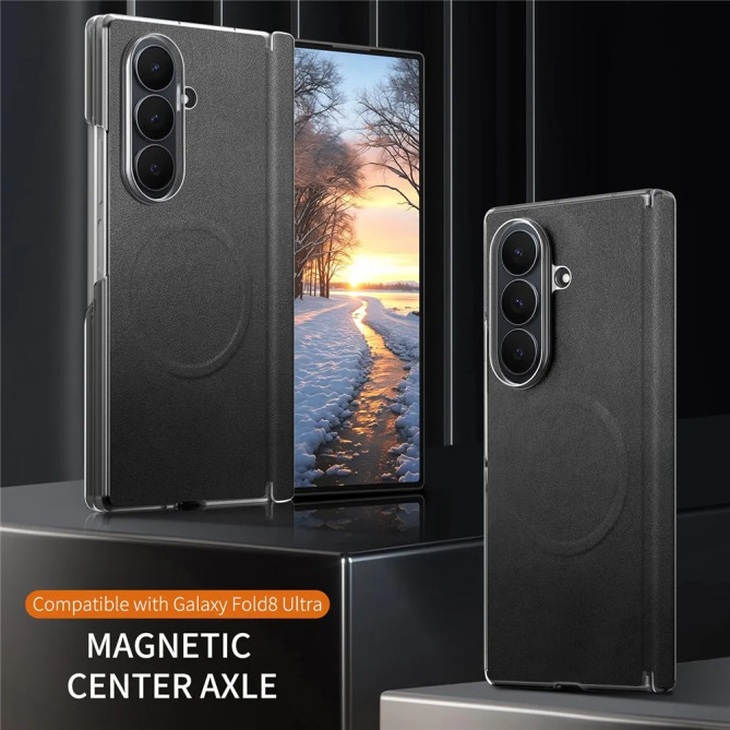 Coque Samsung Z Fold8 Ultra Fermeture Aimantée Effet Cuir Mat