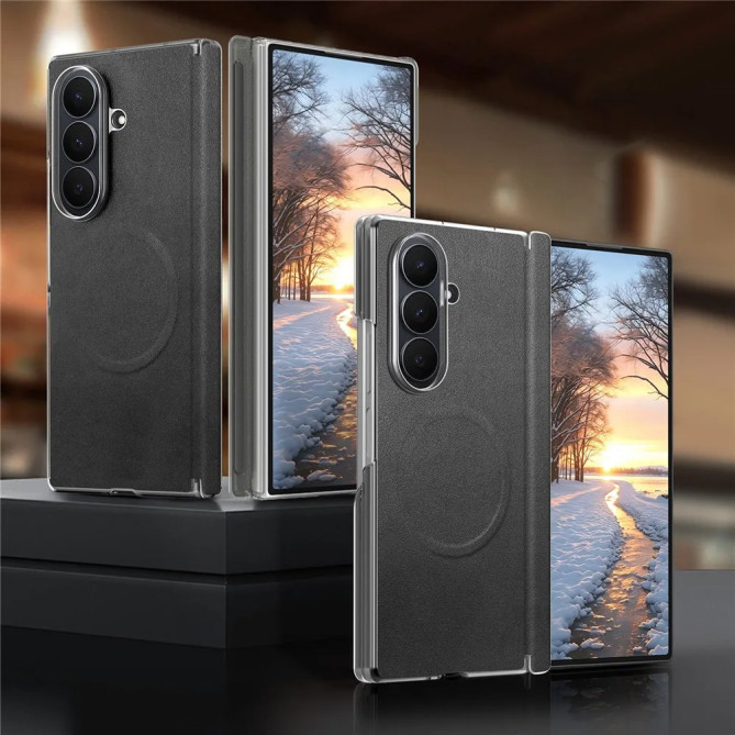 Coque Samsung Z Fold8 Ultra Fermeture Aimantée Effet Cuir Mat