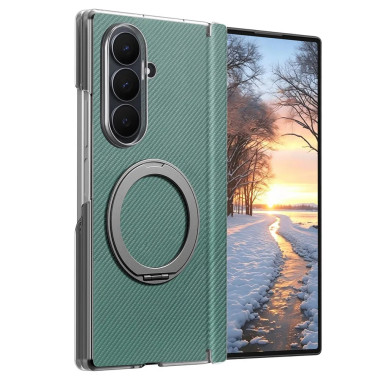 Coque Z Fold8 Ultra Anneau Magnétique Texture Carbone